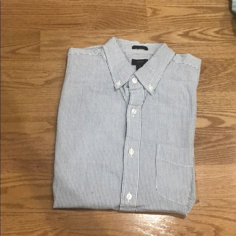 J Crew Seersucker Long Sleeve Button Down